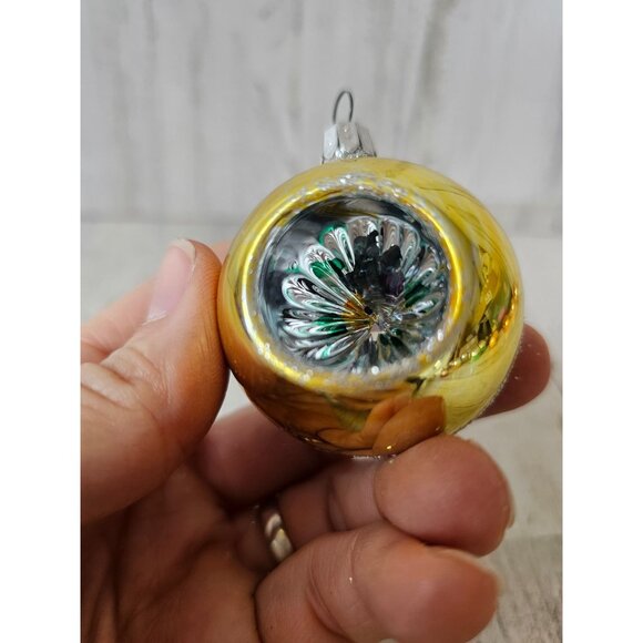 Vintage stripes mini indent ball glitter ornament mercury glass glitter reflecto - Picture 8 of 12